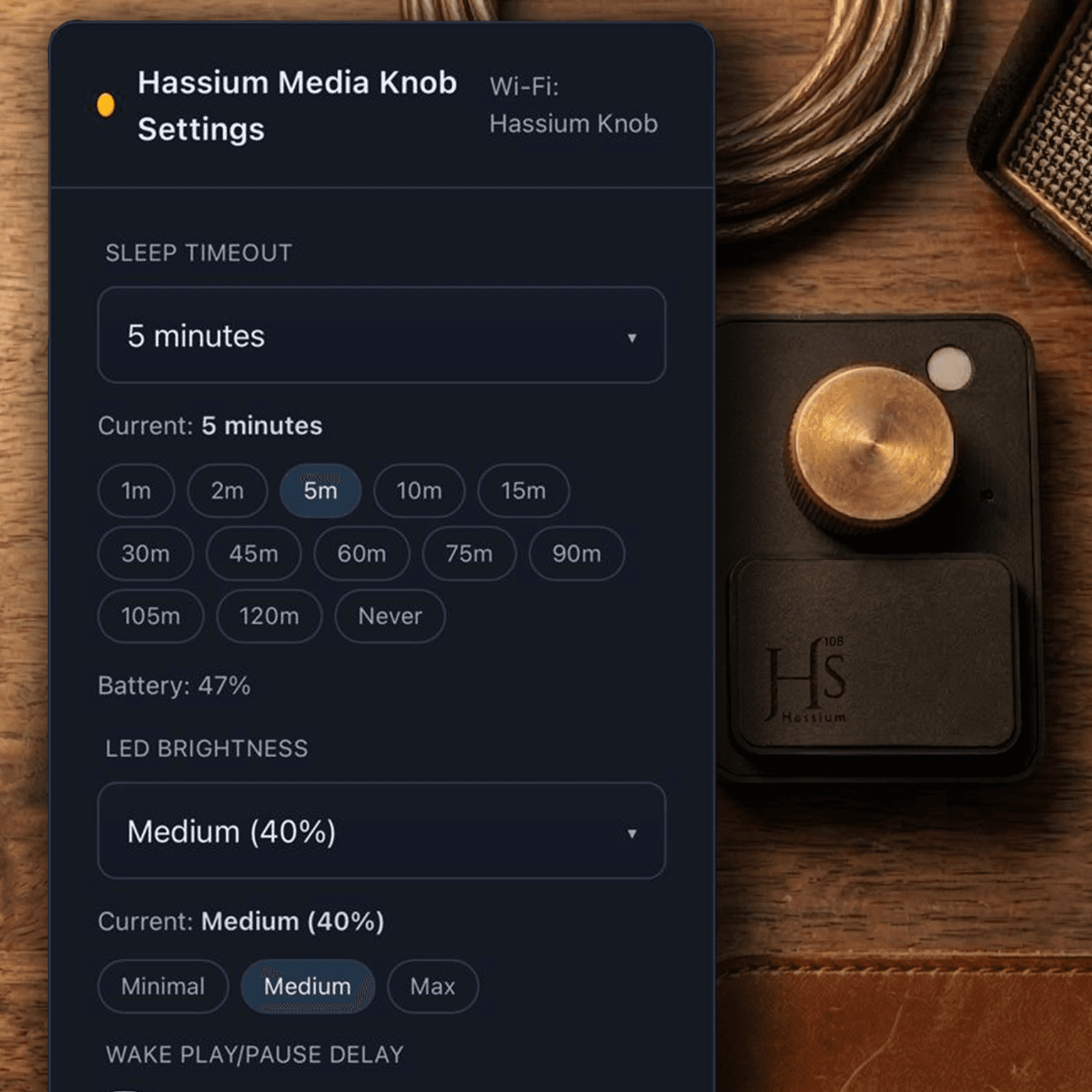 Hassium built-in Wi-Fi settings page