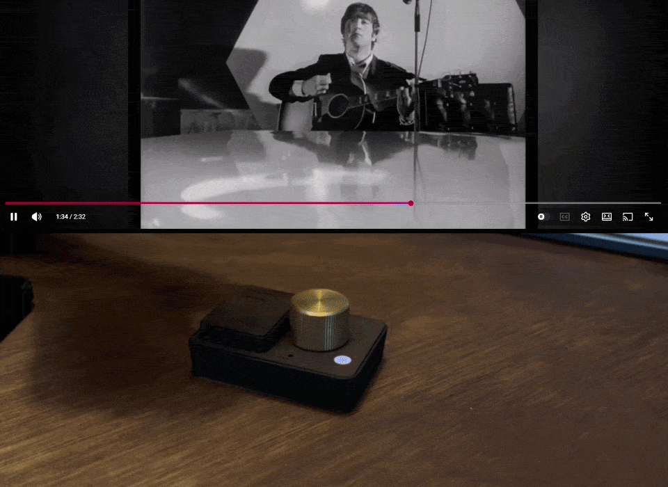 Demo of using press and turn to seek through videos